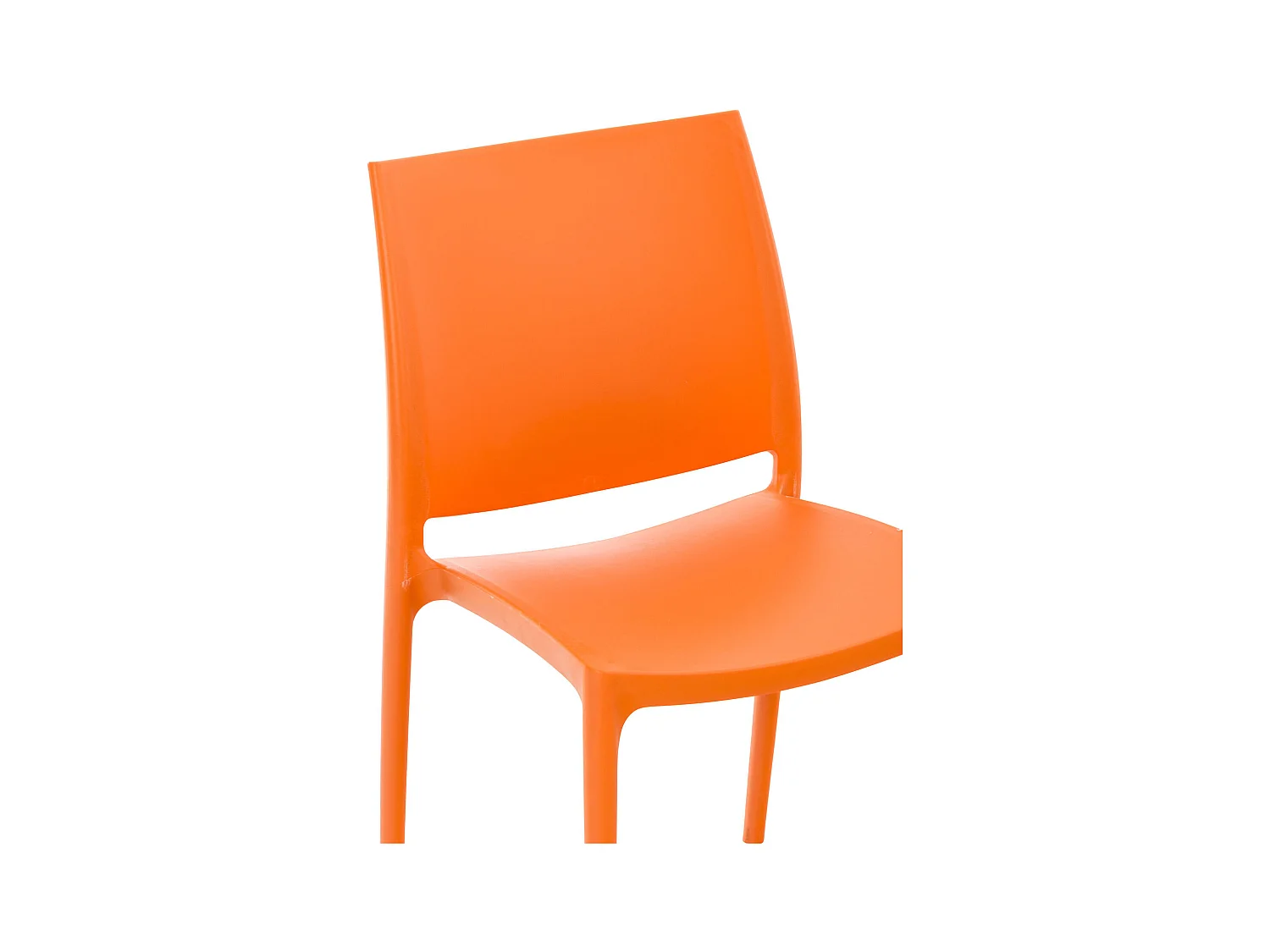 Lot de 4  Chaises de jardin - Plastique & Plastique - Orange - Maya