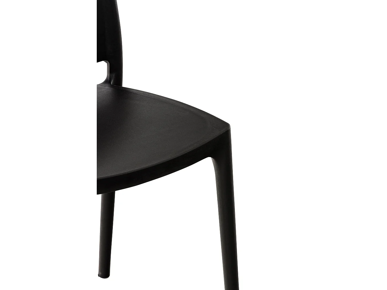 Lot de 4  Chaises de jardin - Plastique & Plastique - Noir - Maya