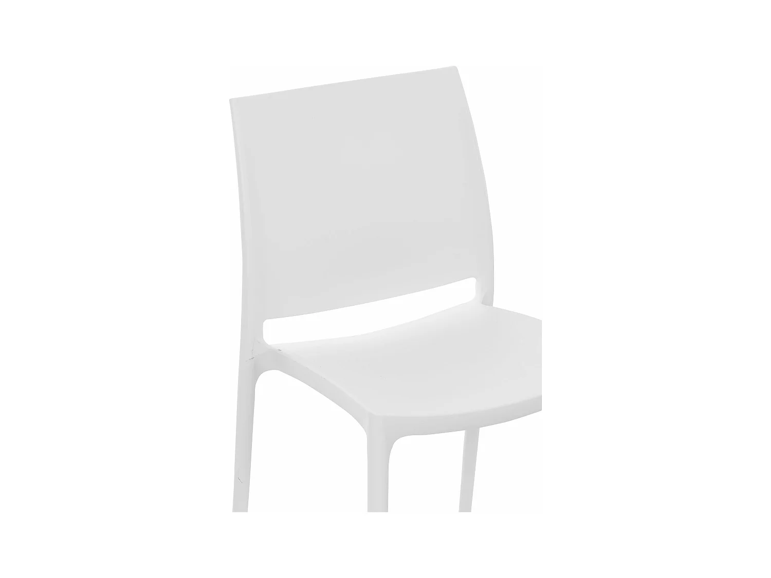 Lot de 4  Chaises de jardin - Plastique & Plastique - Blanc - Maya