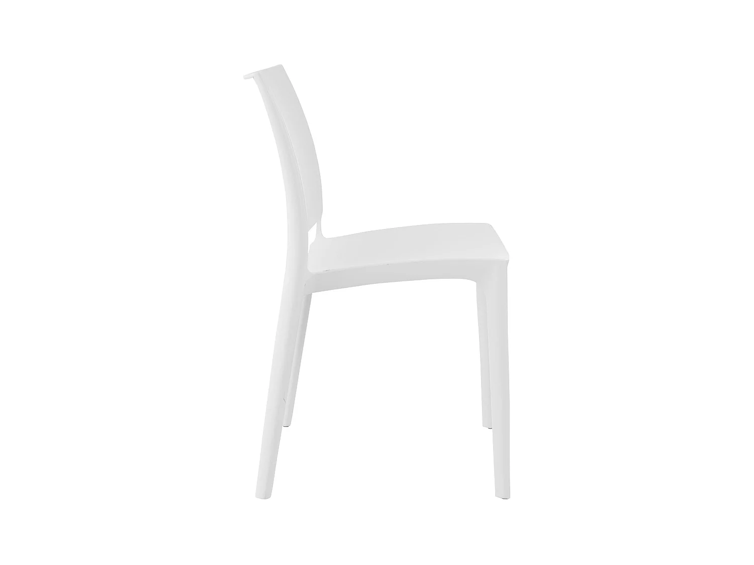 Lot de 4  Chaises de jardin - Plastique & Plastique - Blanc - Maya