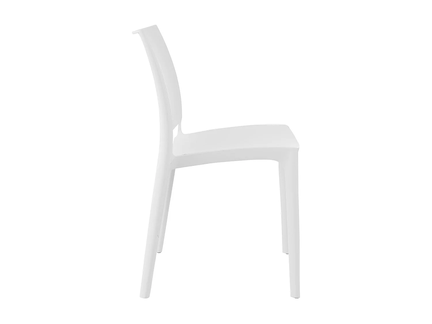 Lot de 4  Chaises de jardin - Plastique & Plastique - Blanc - Maya