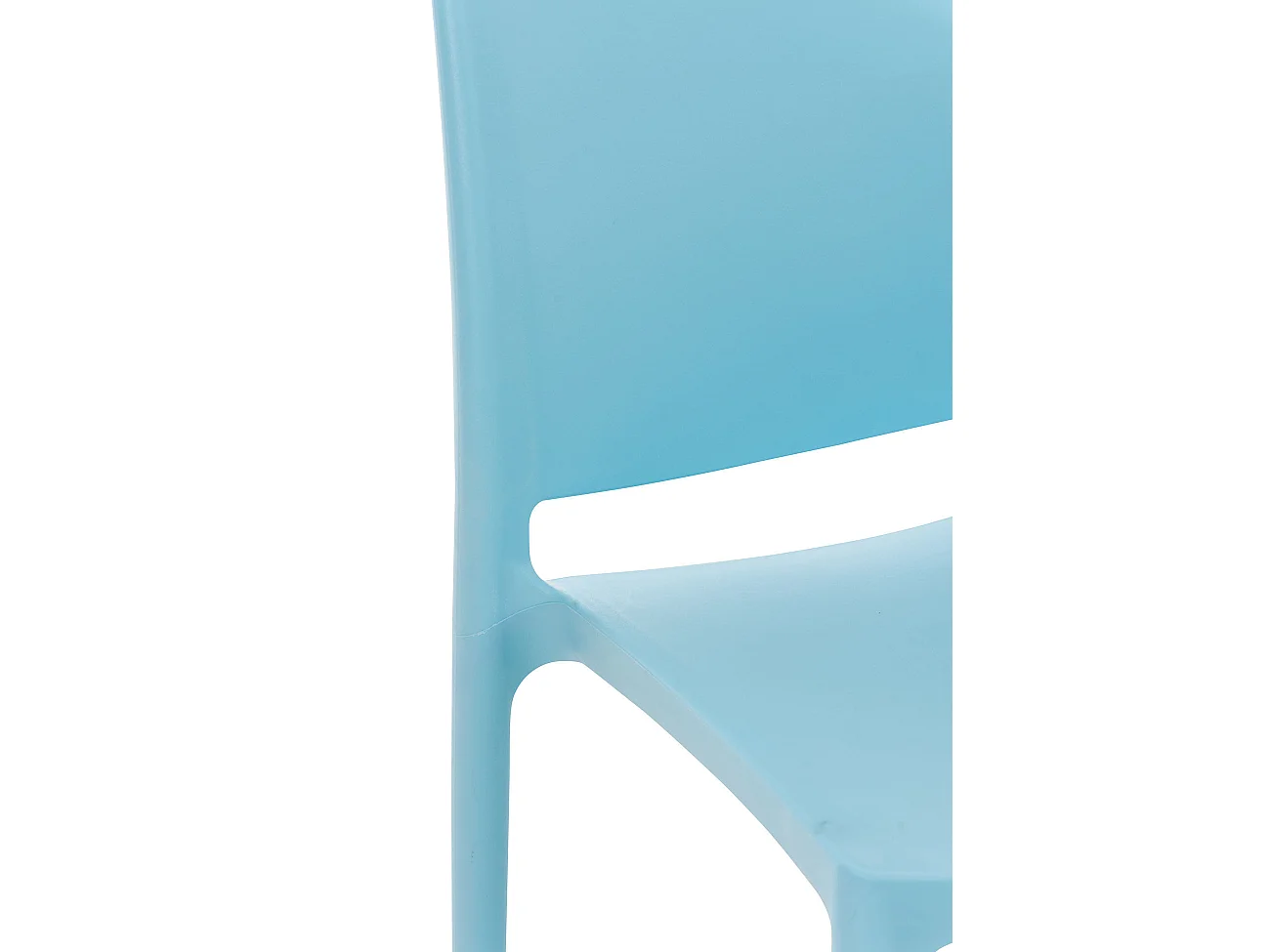 Lot de 4  Chaises de jardin - Plastique & Plastique - Bleu clair - Maya