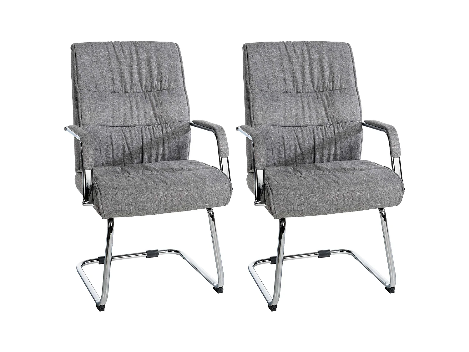 Lot de 2  chaises oscillantes - Tissu - Gris clair - Sievert
