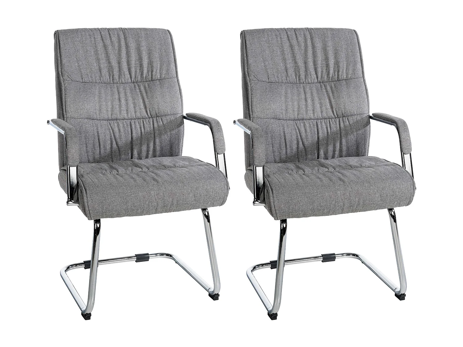 Lot de 2  chaises oscillantes - Tissu - Gris clair - Sievert
