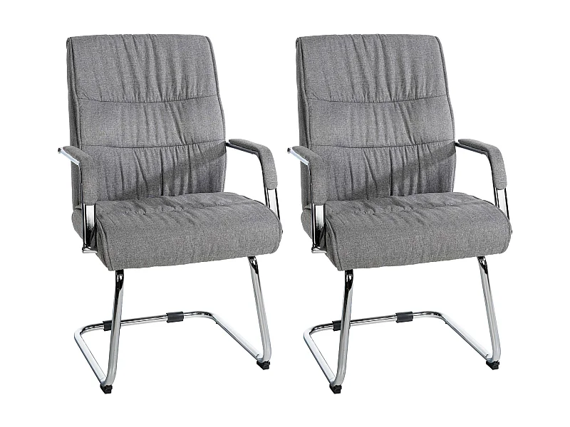 Lot de 2  chaises oscillantes - Tissu - Gris clair - Sievert