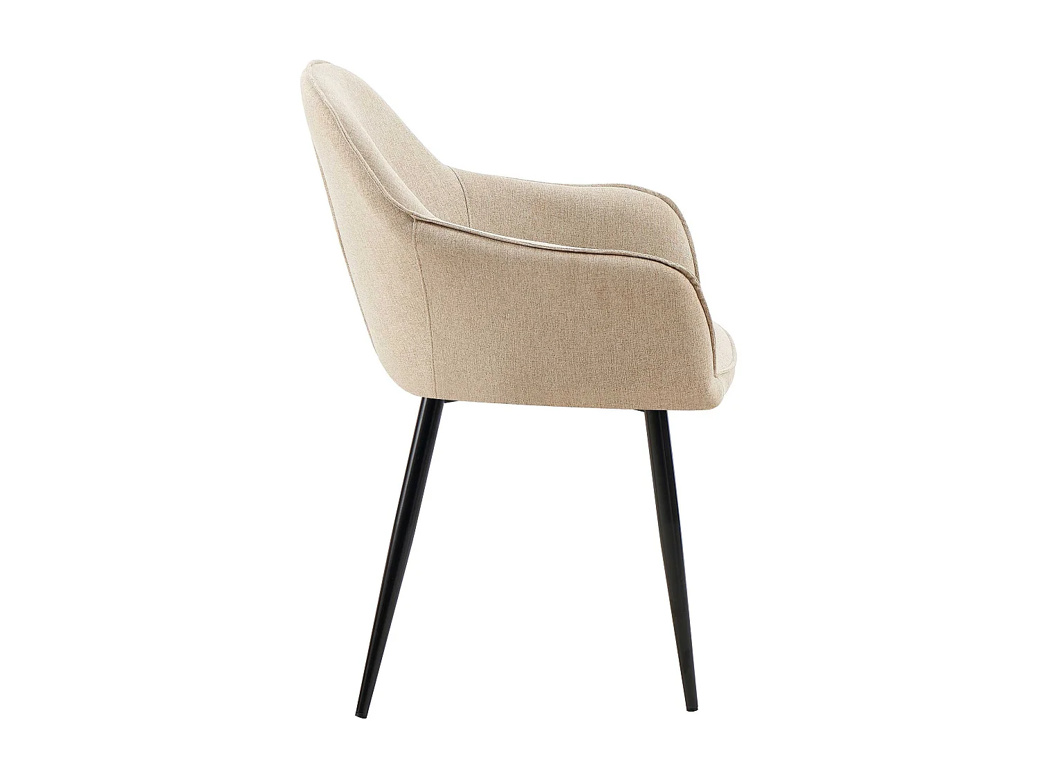 chaises avec accoudoirs - Tissu & Antique clair - Taupe - Boise