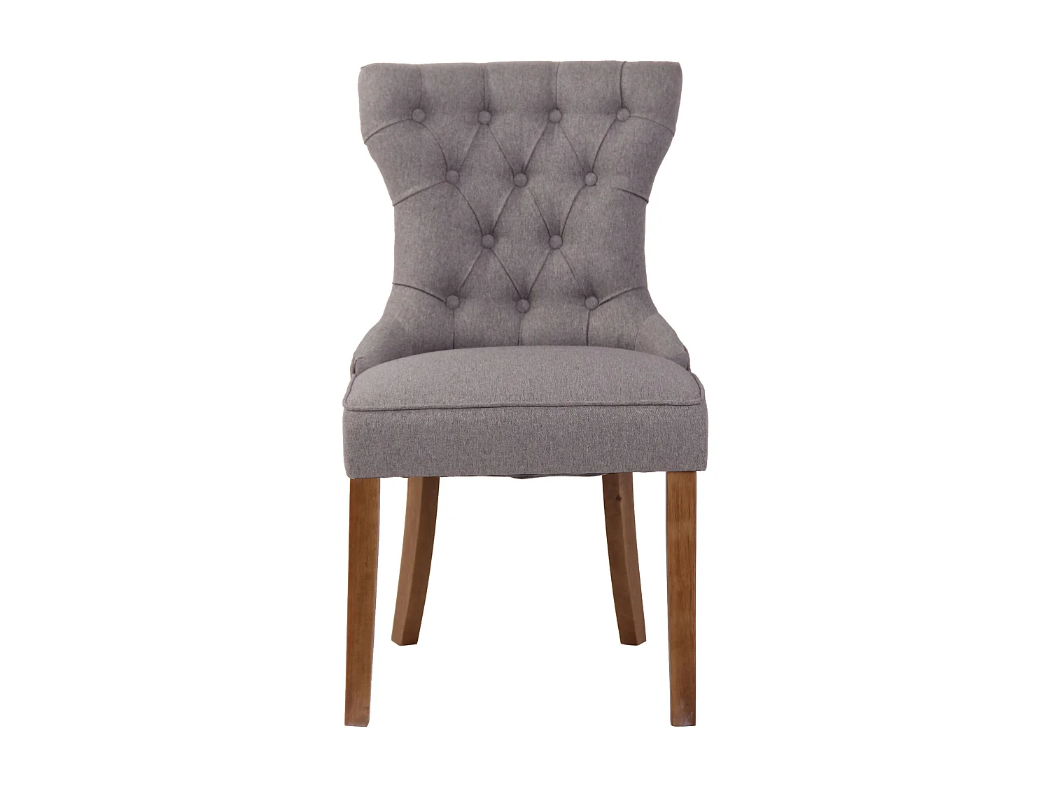 Chaise salle à manger - Tissu & Bois - Gris - Franca