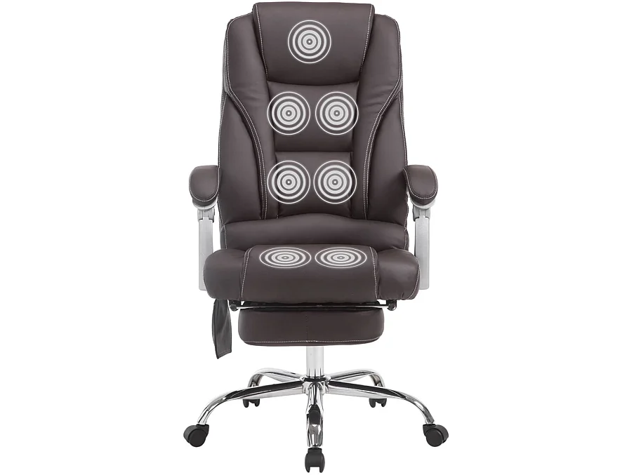 Chaise de bureau - Similicuir & Chrome - Marron - Pacific