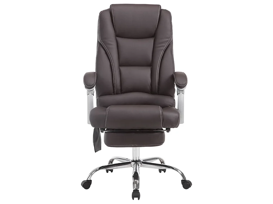 Chaise de bureau - Similicuir & Chrome - Marron - Pacific