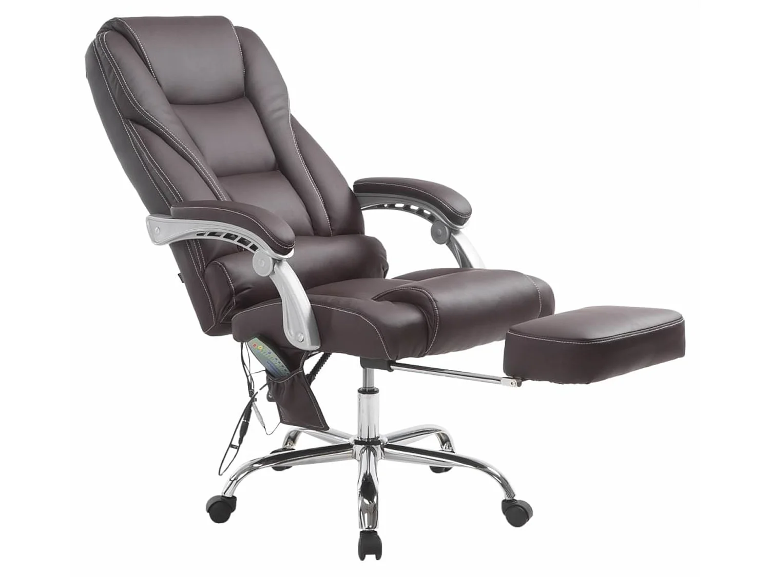 Chaise de bureau - Similicuir & Chrome - Marron - Pacific