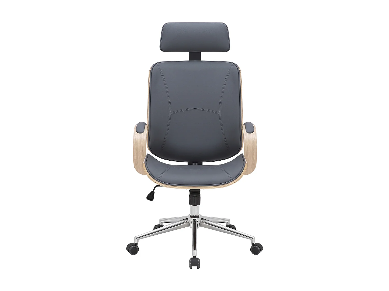 Chaise de bureau - Similicuir - Nature / Gris - Dayton