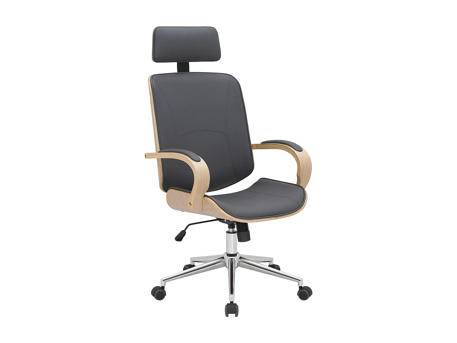 Chaise de bureau - Similicuir - Nature / Gris - Dayton