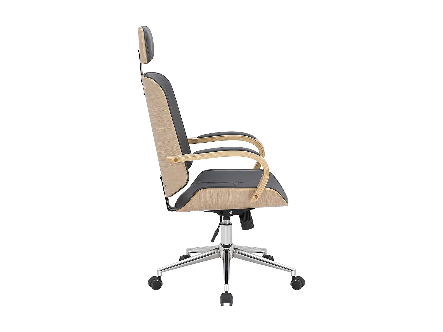 Chaise de bureau - Similicuir - Nature / Gris - Dayton