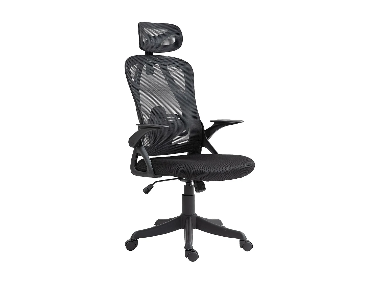 Chaise de bureau - Tissu & Plastique - Noir - Taos