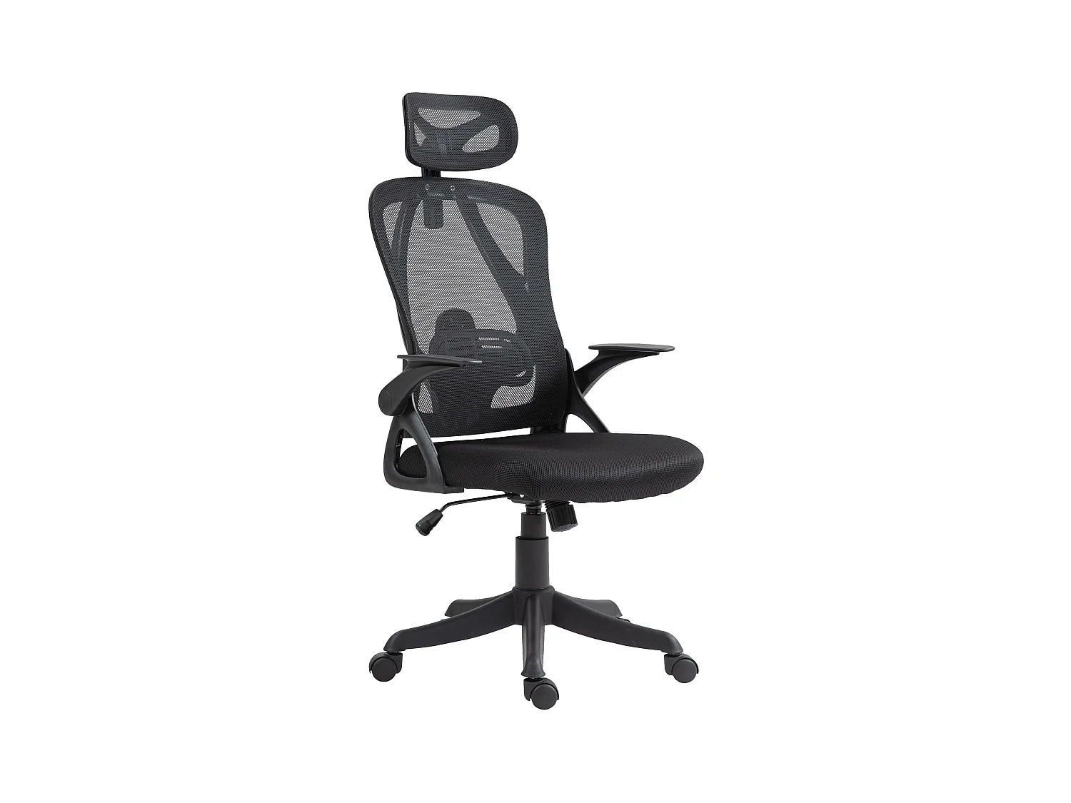 Chaise de bureau - Tissu & Plastique - Noir - Taos