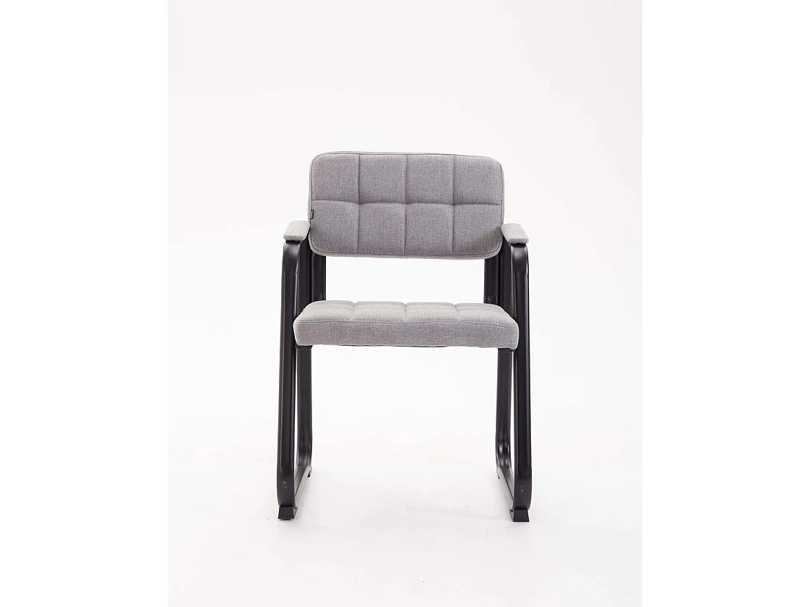 chaises avec accoudoirs - Tissu & Blanc - Gris clair - Canada B
