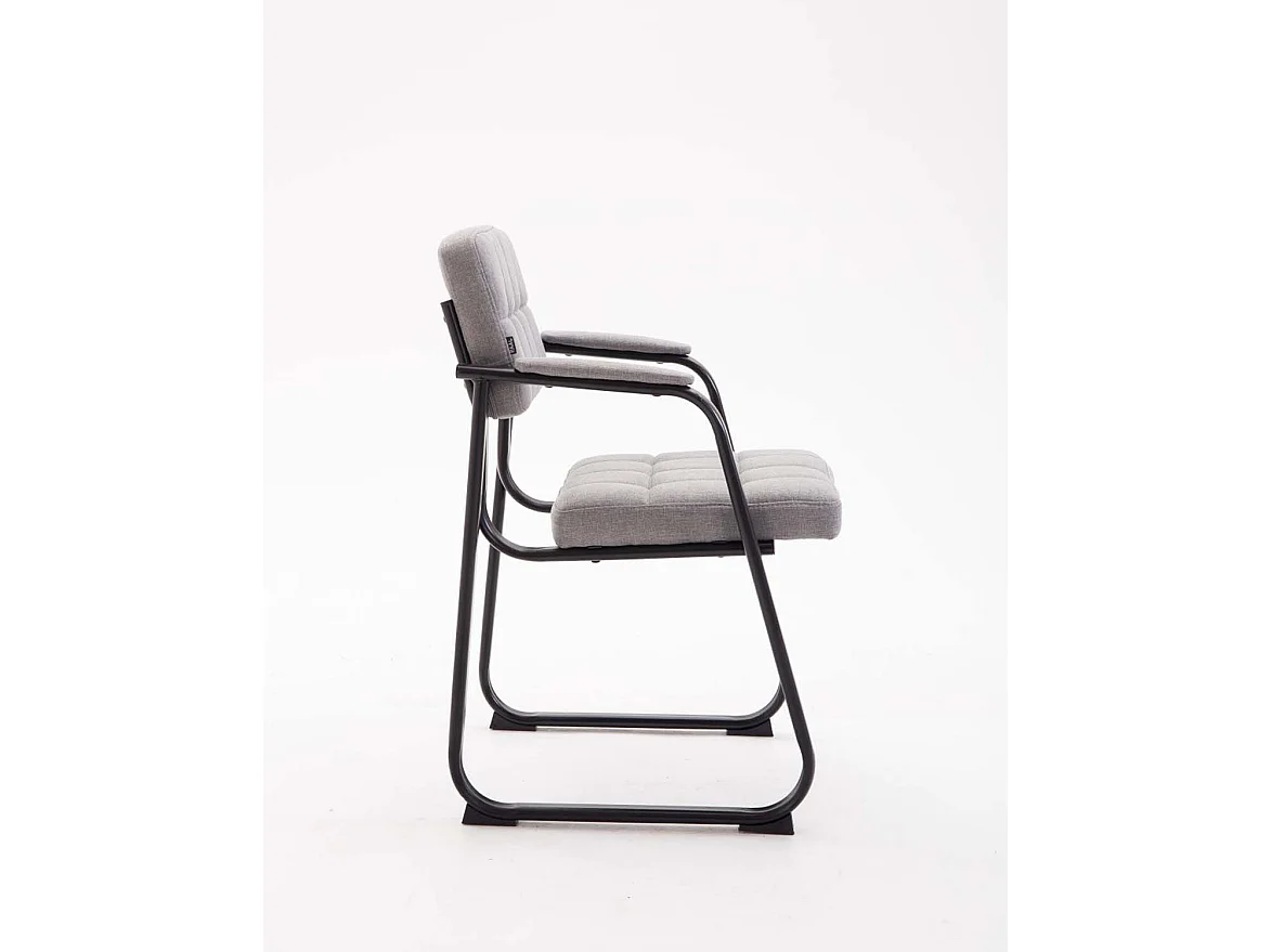 chaises avec accoudoirs - Tissu & Blanc - Gris clair - Canada B