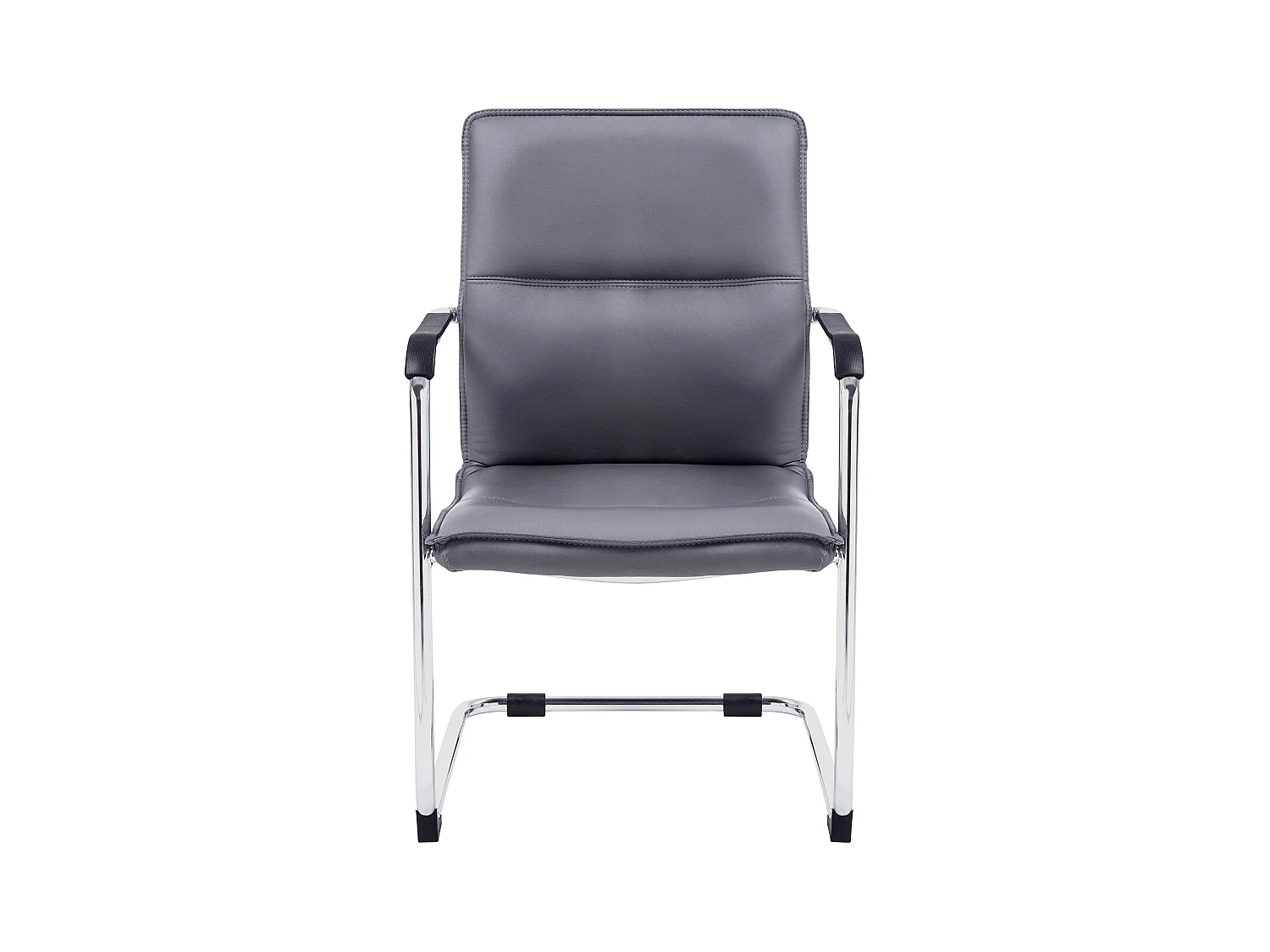 Lot de 2  chaises oscillantes - Similicuir & Blanc - Gris - Seattle