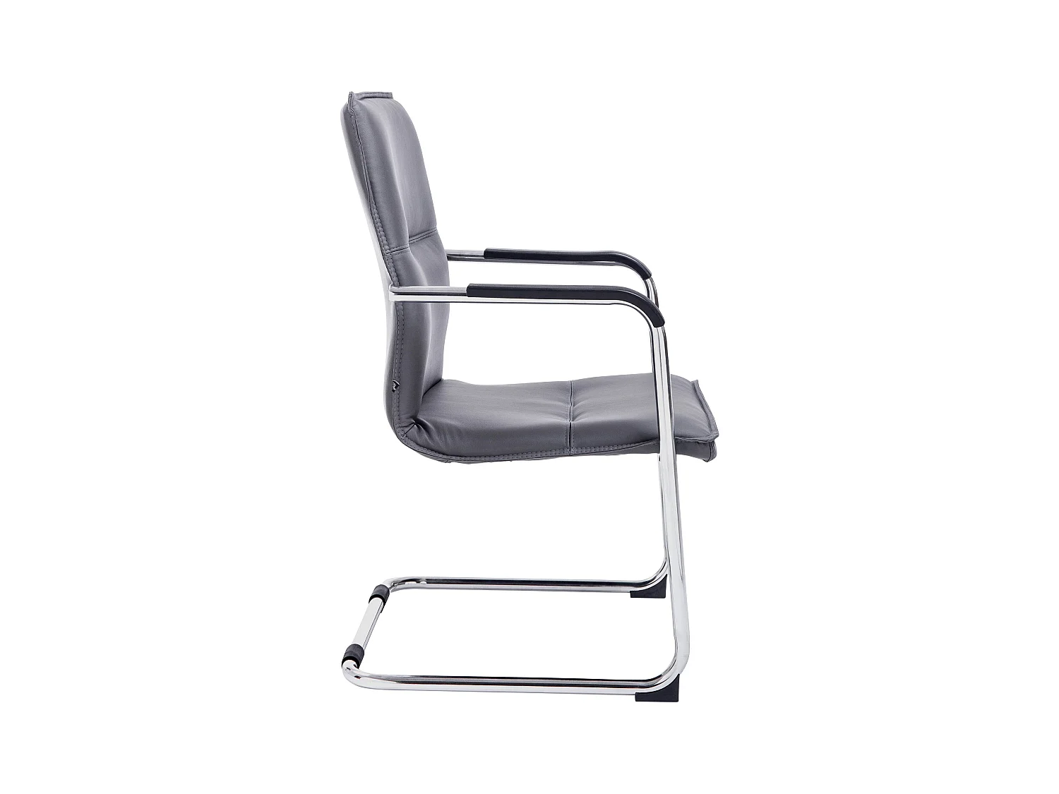 Lot de 2  chaises oscillantes - Similicuir & Blanc - Gris - Seattle