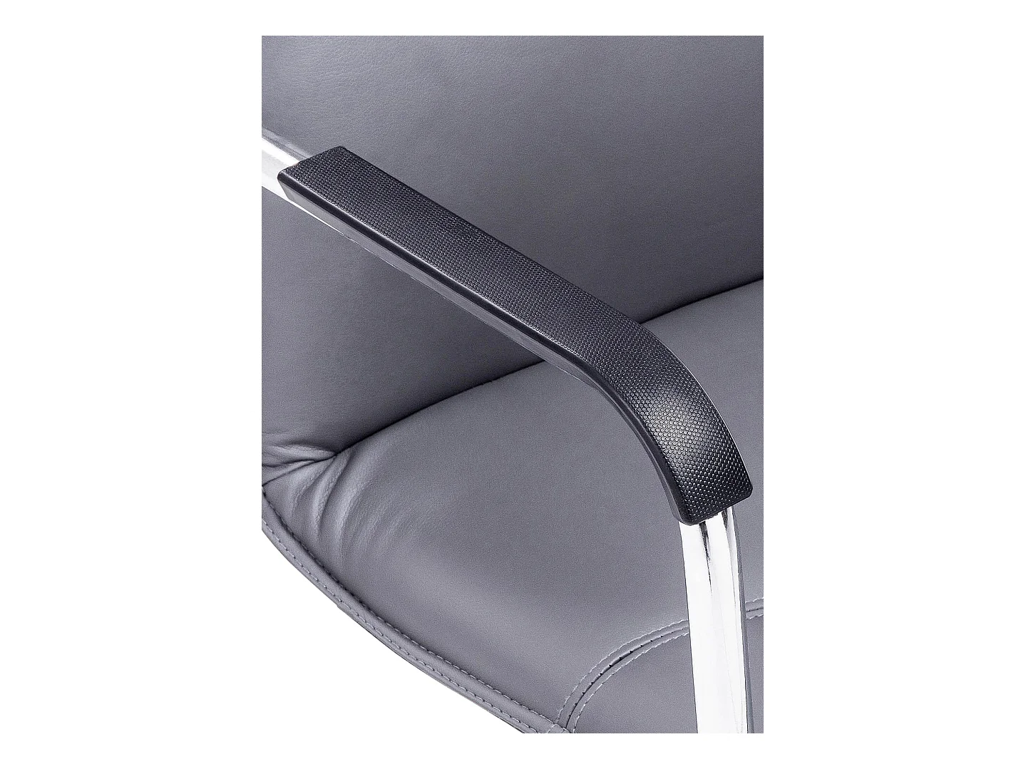 Lot de 2  chaises oscillantes - Similicuir & Blanc - Gris - Seattle
