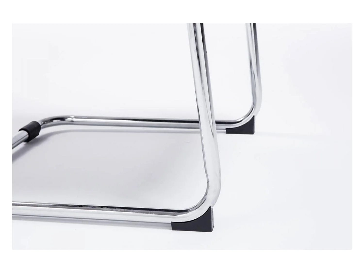 Lot de 2  chaises oscillantes - Similicuir & Blanc - Gris - Seattle