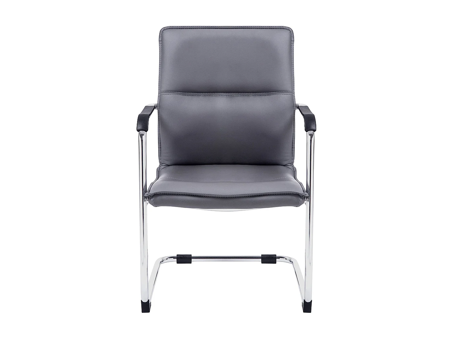 Lot de 2  chaises oscillantes - Similicuir & Blanc - Gris - Seattle