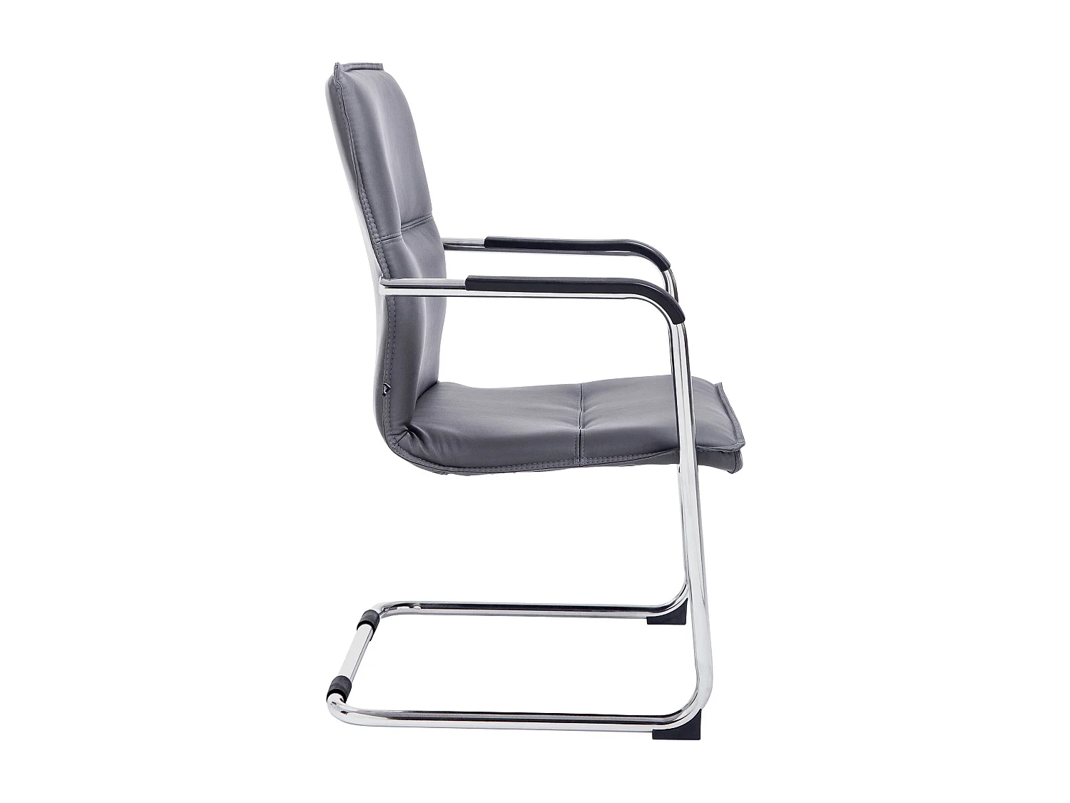 Lot de 2  chaises oscillantes - Similicuir & Blanc - Gris - Seattle