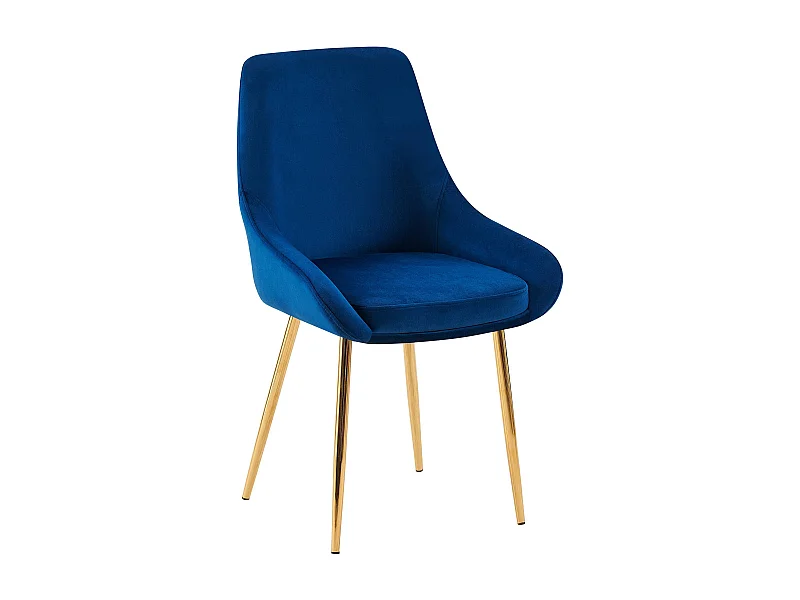 chaise salle à manger - Velours - Bleu foncé - Elmira