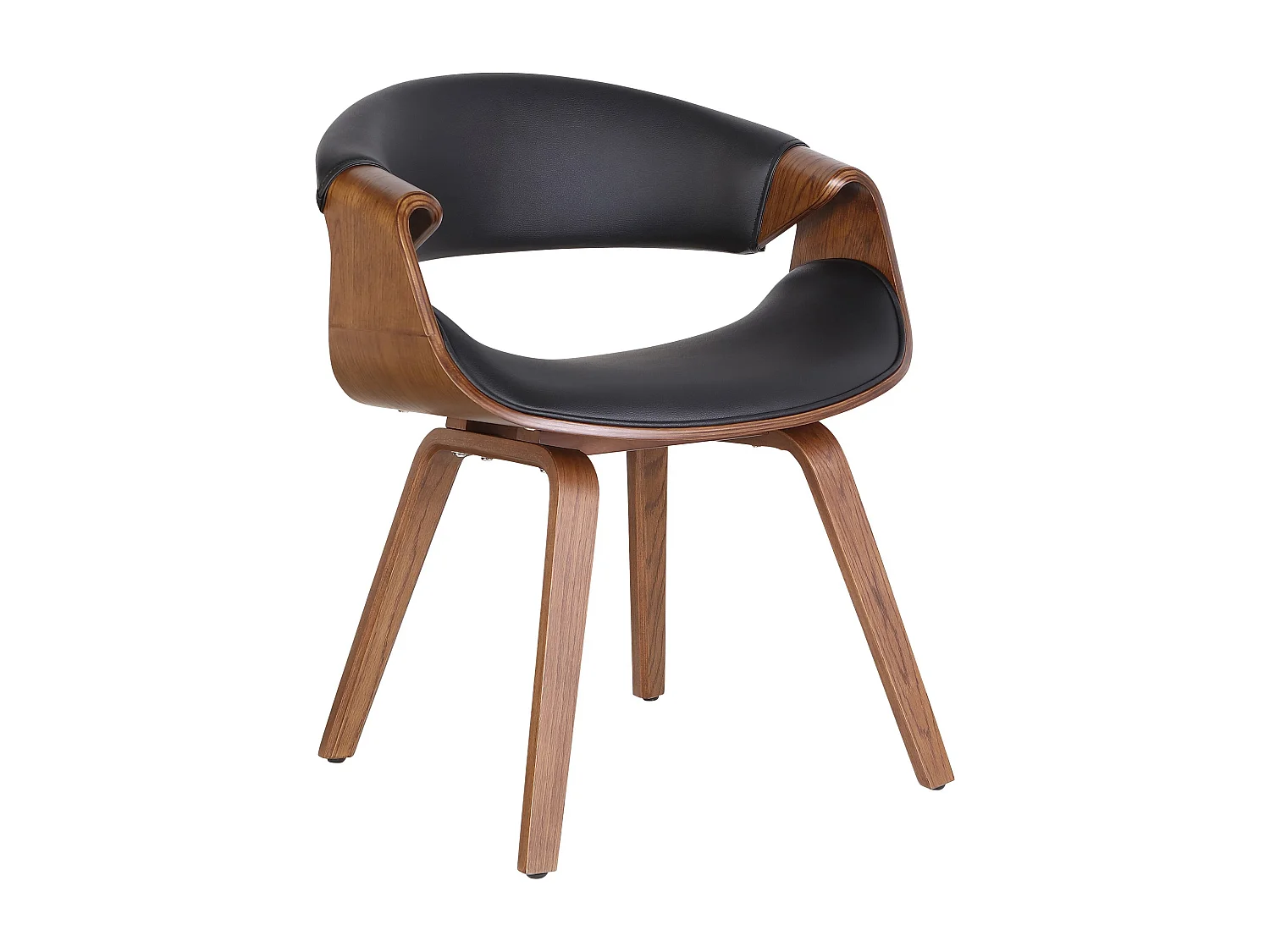 chaise salle à manger - Similicuir - Noir - Foley