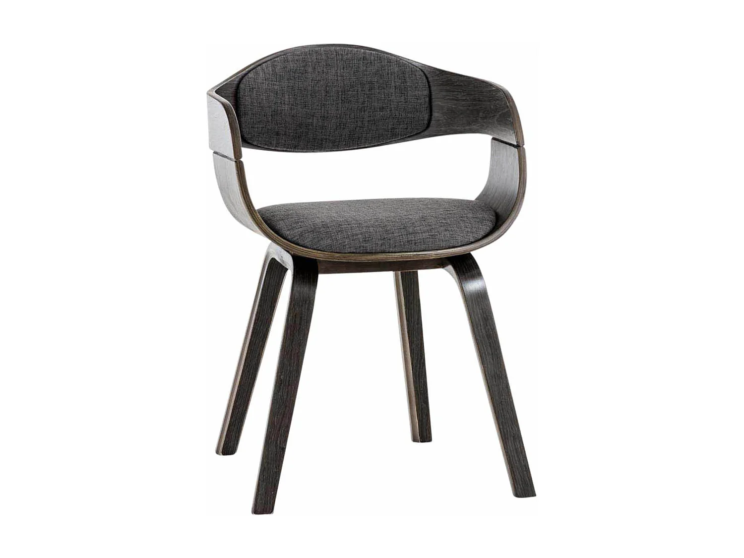 Lot de 2  chaises avec accoudoirs - Tissu - Gris / Gris clair - Kingston