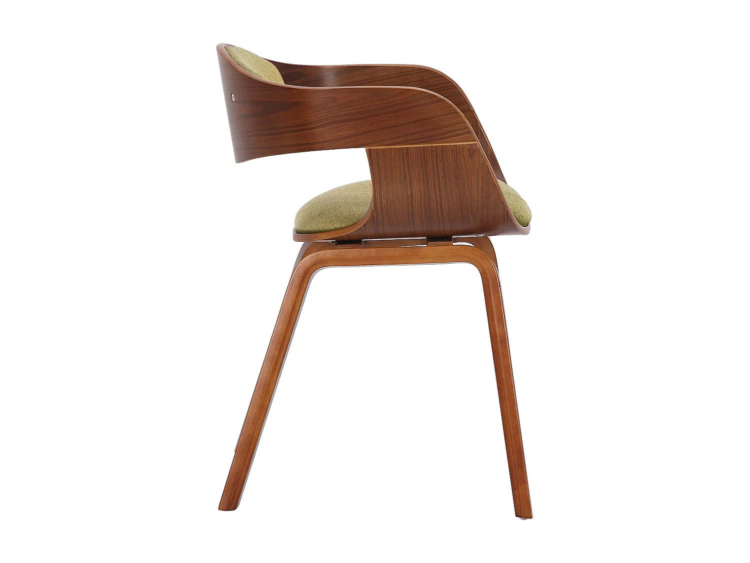 Lot de 2  chaises avec accoudoirs - Tissu - Noyer / Vert clair - Kingston