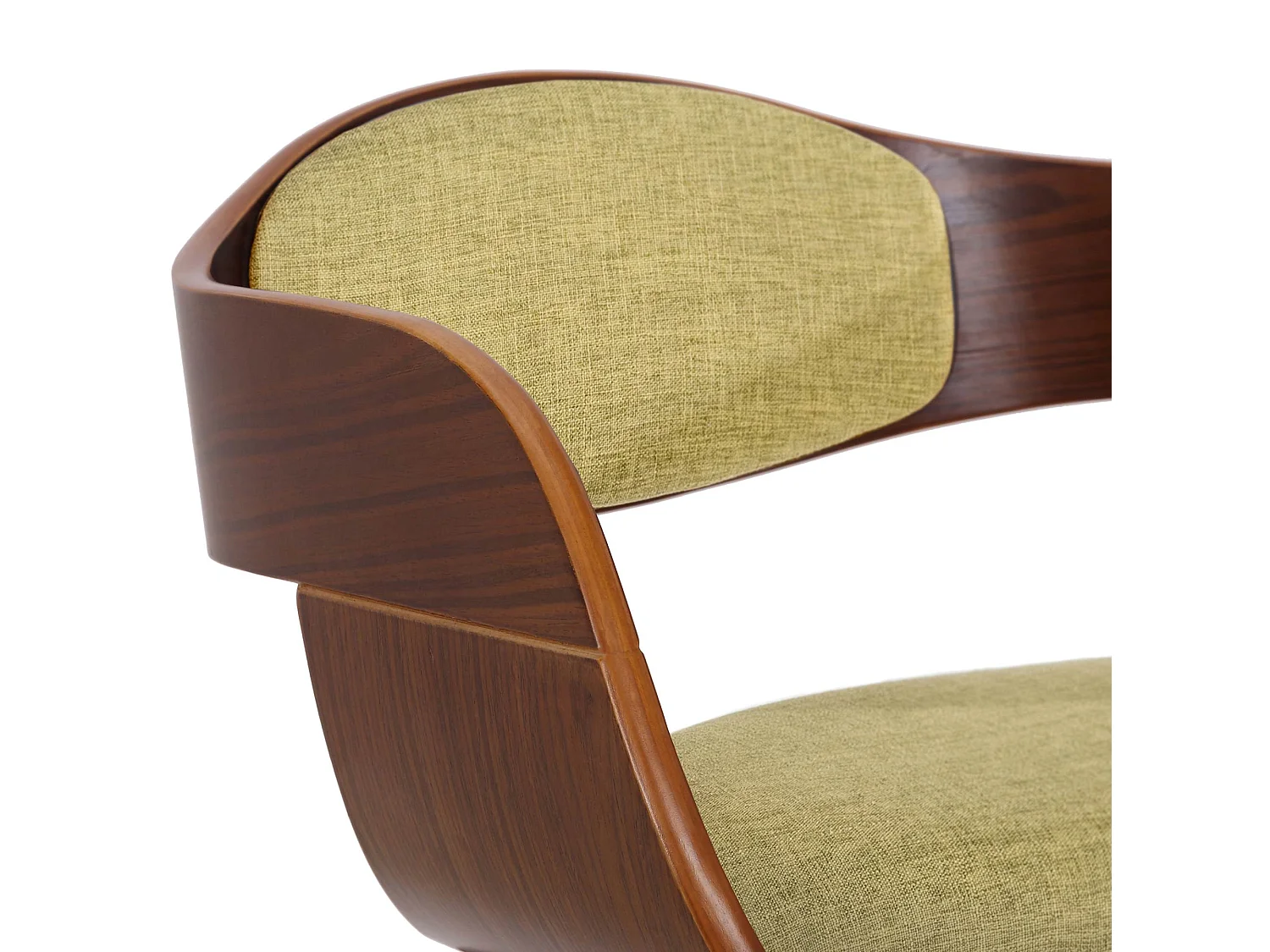 Lot de 2  chaises avec accoudoirs - Tissu - Noyer / Vert clair - Kingston