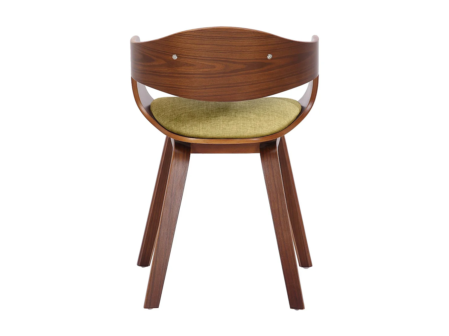 Lot de 2  chaises avec accoudoirs - Tissu - Noyer / Vert clair - Kingston