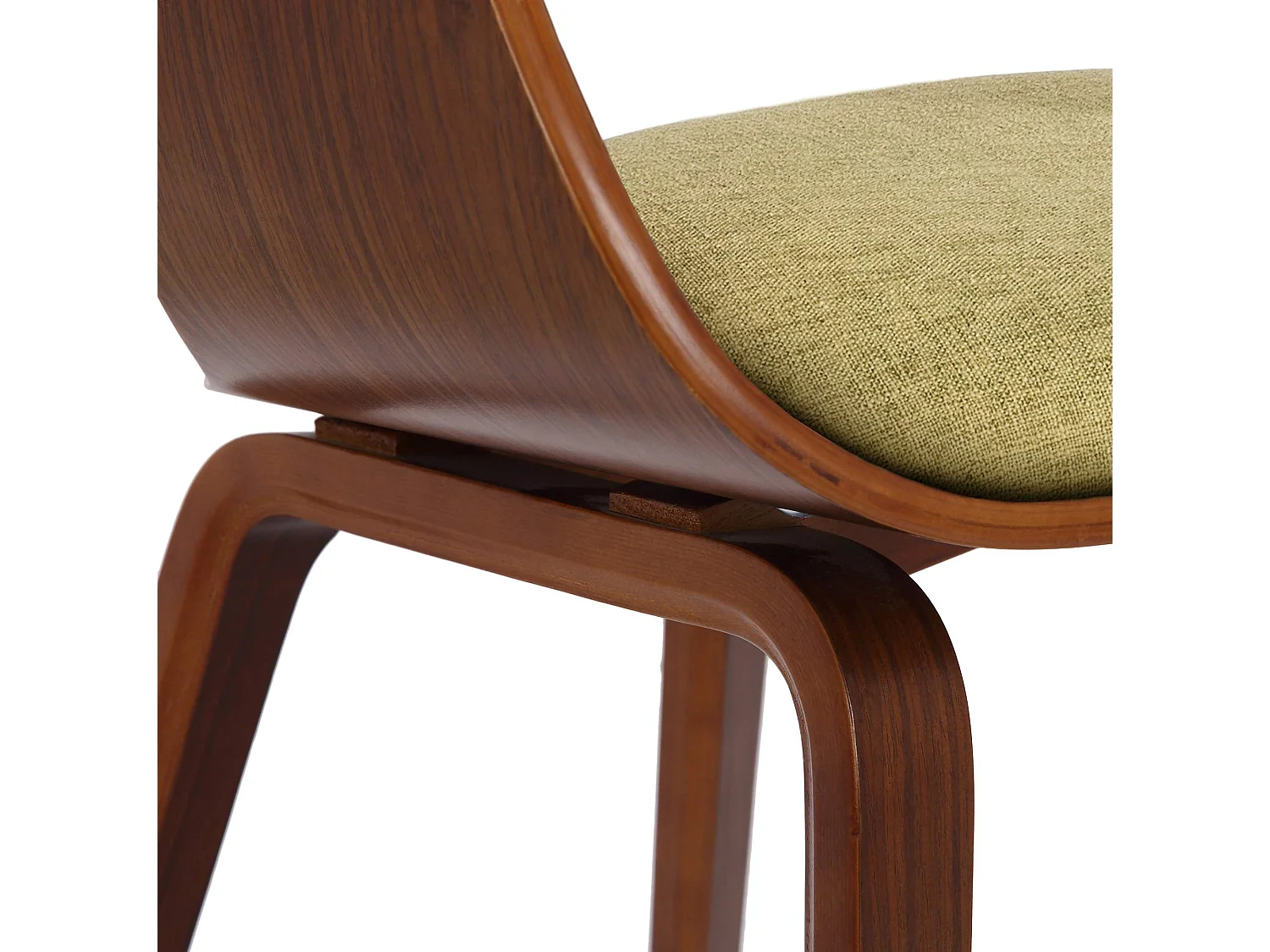 Lot de 2  chaises avec accoudoirs - Tissu - Noyer / Vert clair - Kingston