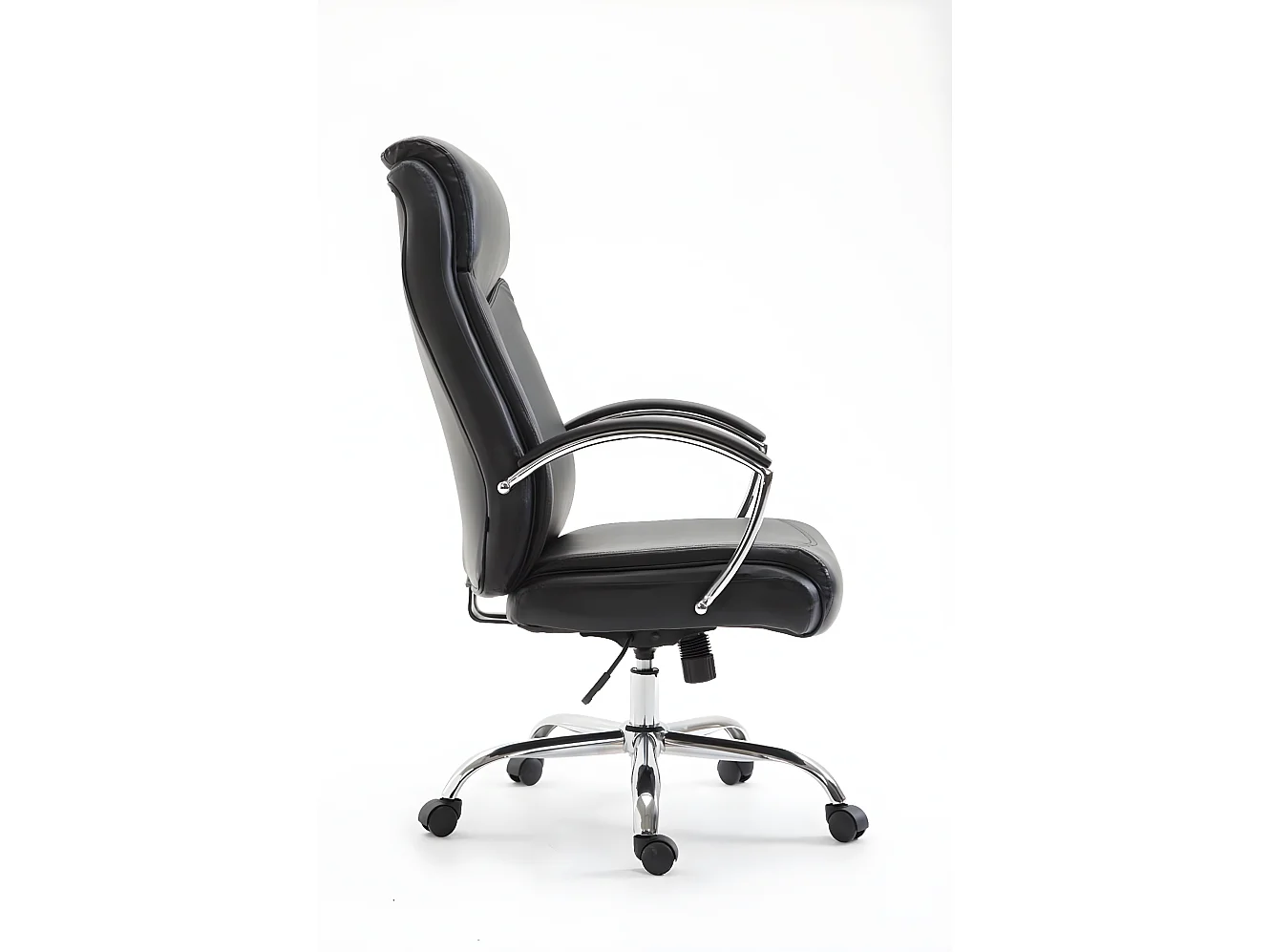 Chaise de bureau - Similicuir & Métal chromé - Noir - XL Vaud