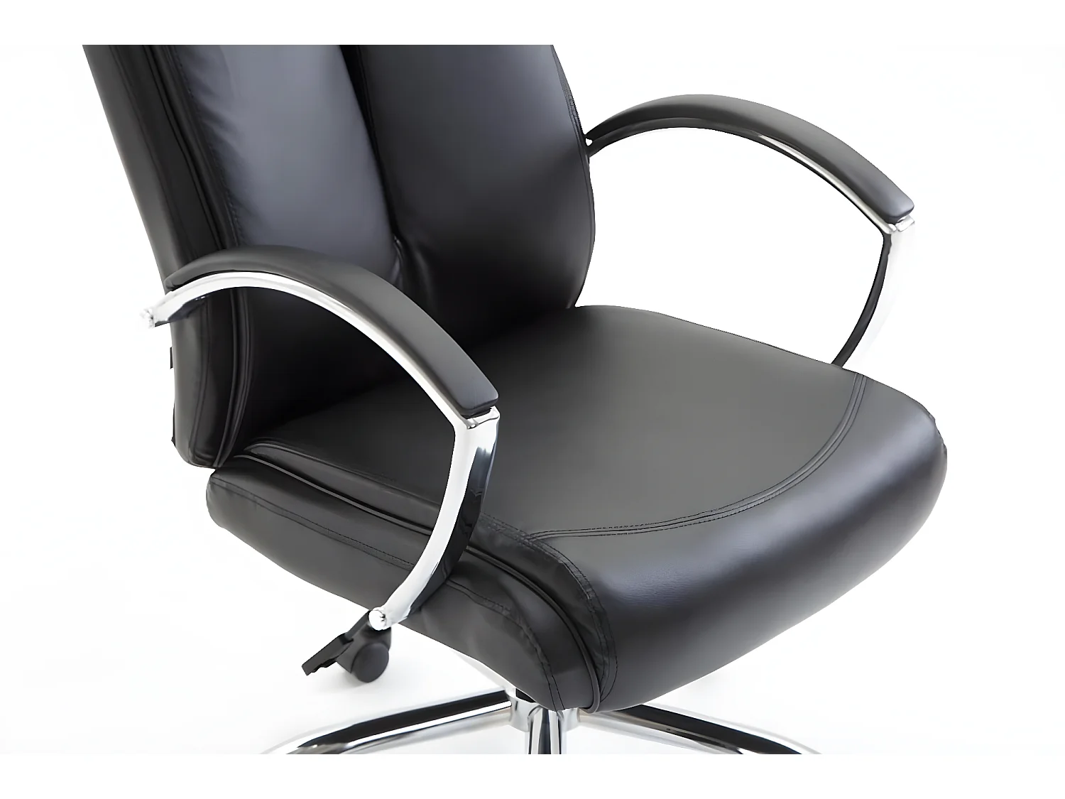 Chaise de bureau - Similicuir & Métal chromé - Noir - XL Vaud