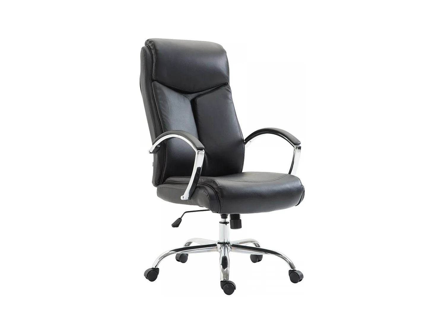 Chaise de bureau - Similicuir & Métal chromé - Noir - XL Vaud