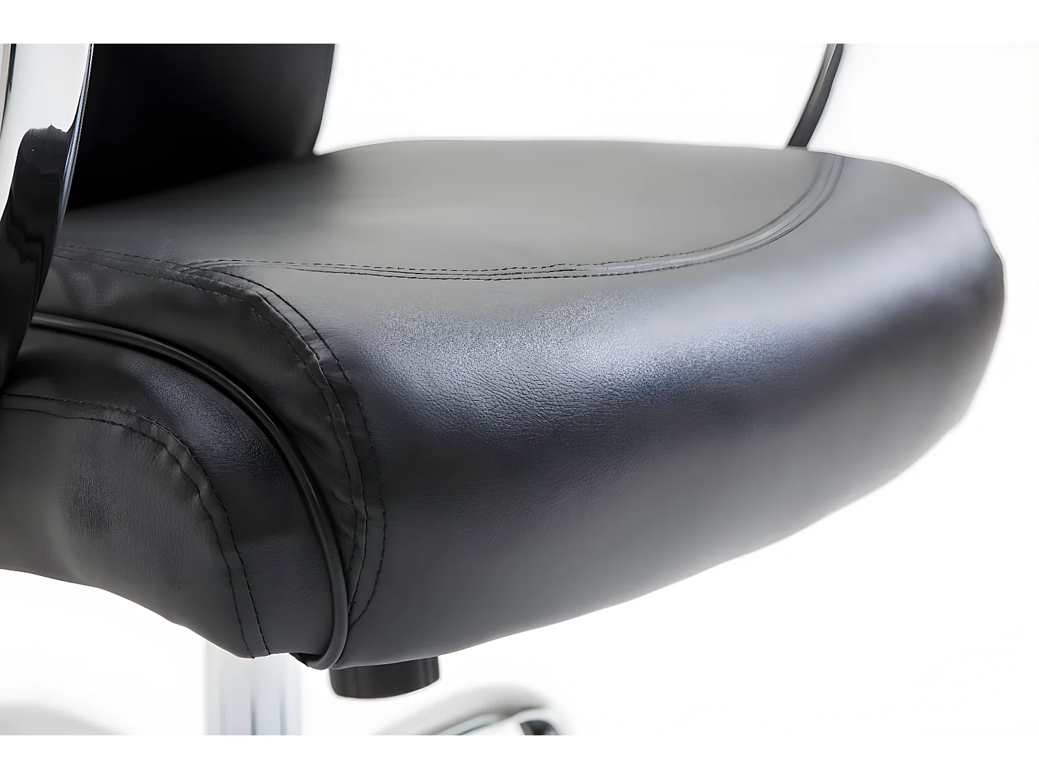 Chaise de bureau - Similicuir & Métal chromé - Noir - XL Vaud