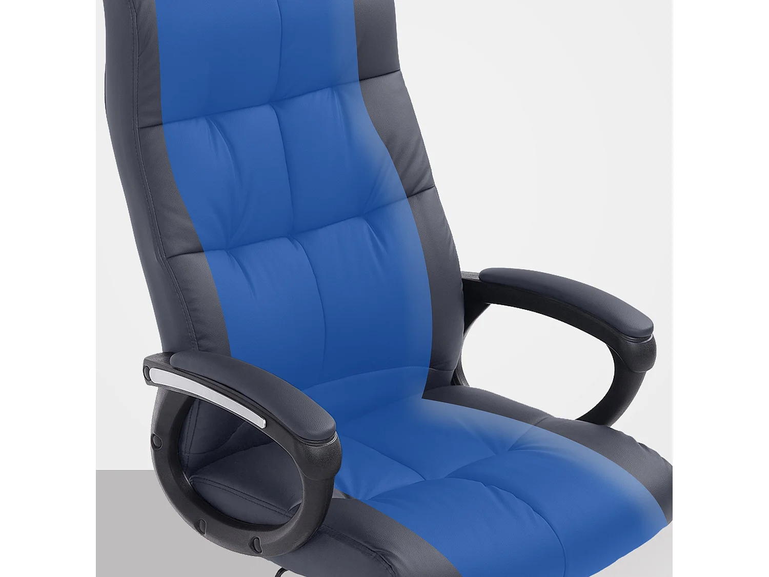 Chaise de bureau - Similicuir & Métal chromé - Gris - Poseidon