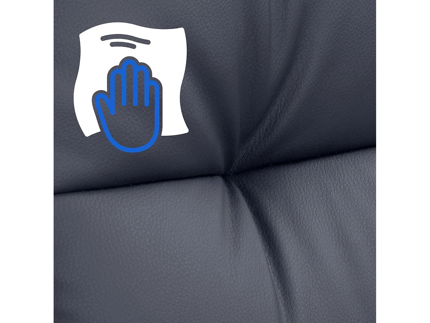 Chaise de bureau - Similicuir & Métal chromé - Gris - Poseidon