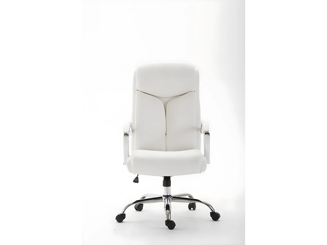 Chaise de bureau - Similicuir & Métal chromé - Blanc - XL Vaud