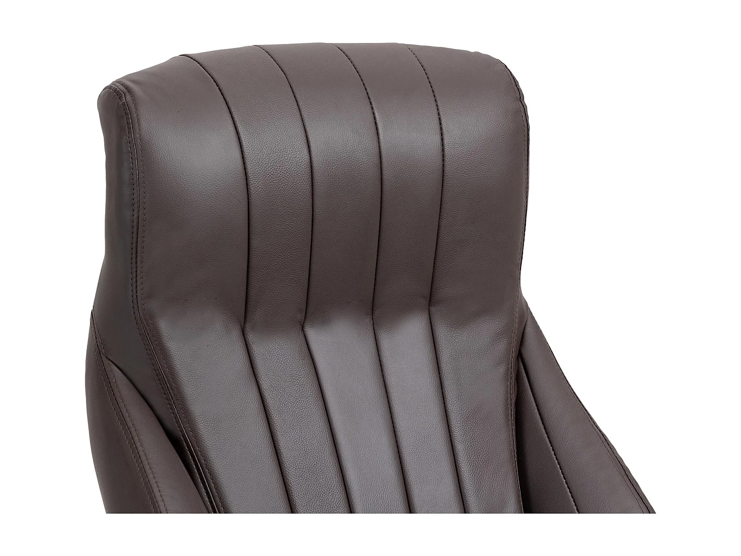 Chaise de bureau - Véritable cuir & Métal chromé - Marron - Wigan