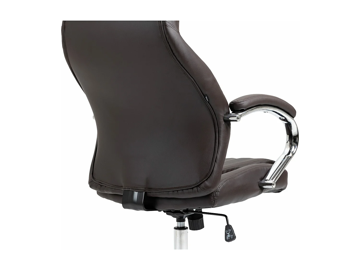 Chaise de bureau - Véritable cuir & Métal chromé - Marron - Wigan