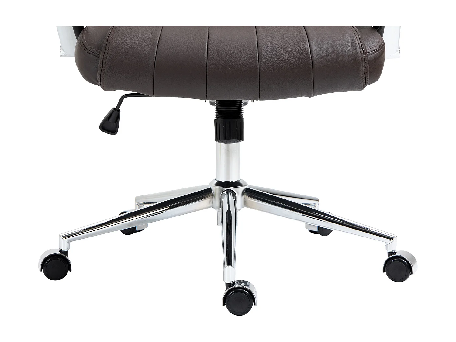 Chaise de bureau - Véritable cuir & Métal chromé - Marron - Wigan