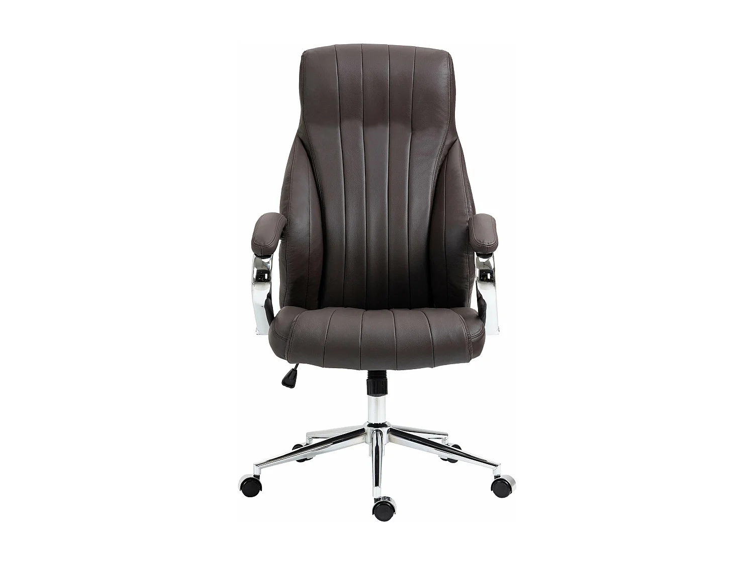 Bureaustoel - Echt leer & Metaal in chroomoptiek - bruin - Wigan