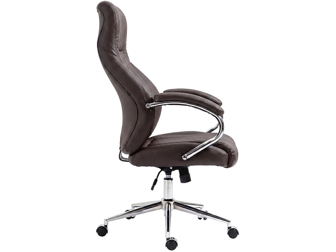 Chaise de bureau - Véritable cuir & Nature - Marron - Wigan