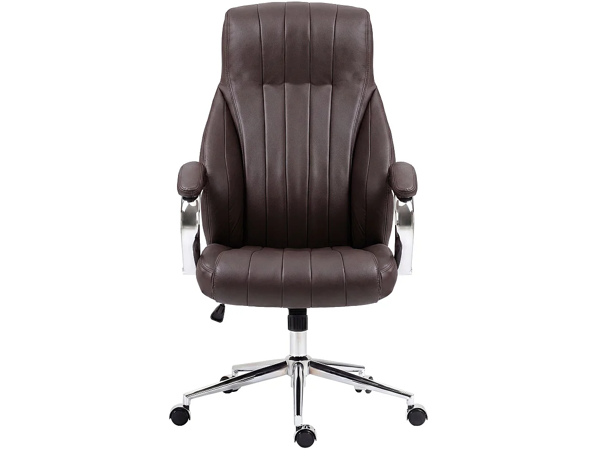 Chaise de bureau - Véritable cuir & Nature - Marron - Wigan