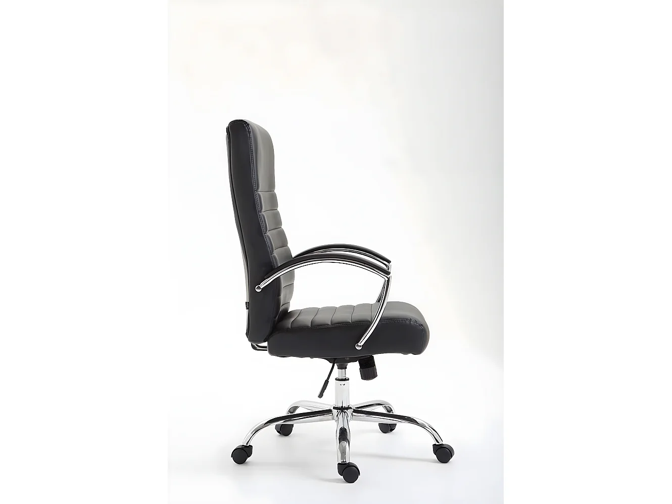 Chaise de bureau - Similicuir & Métal chromé - Noir - Valais