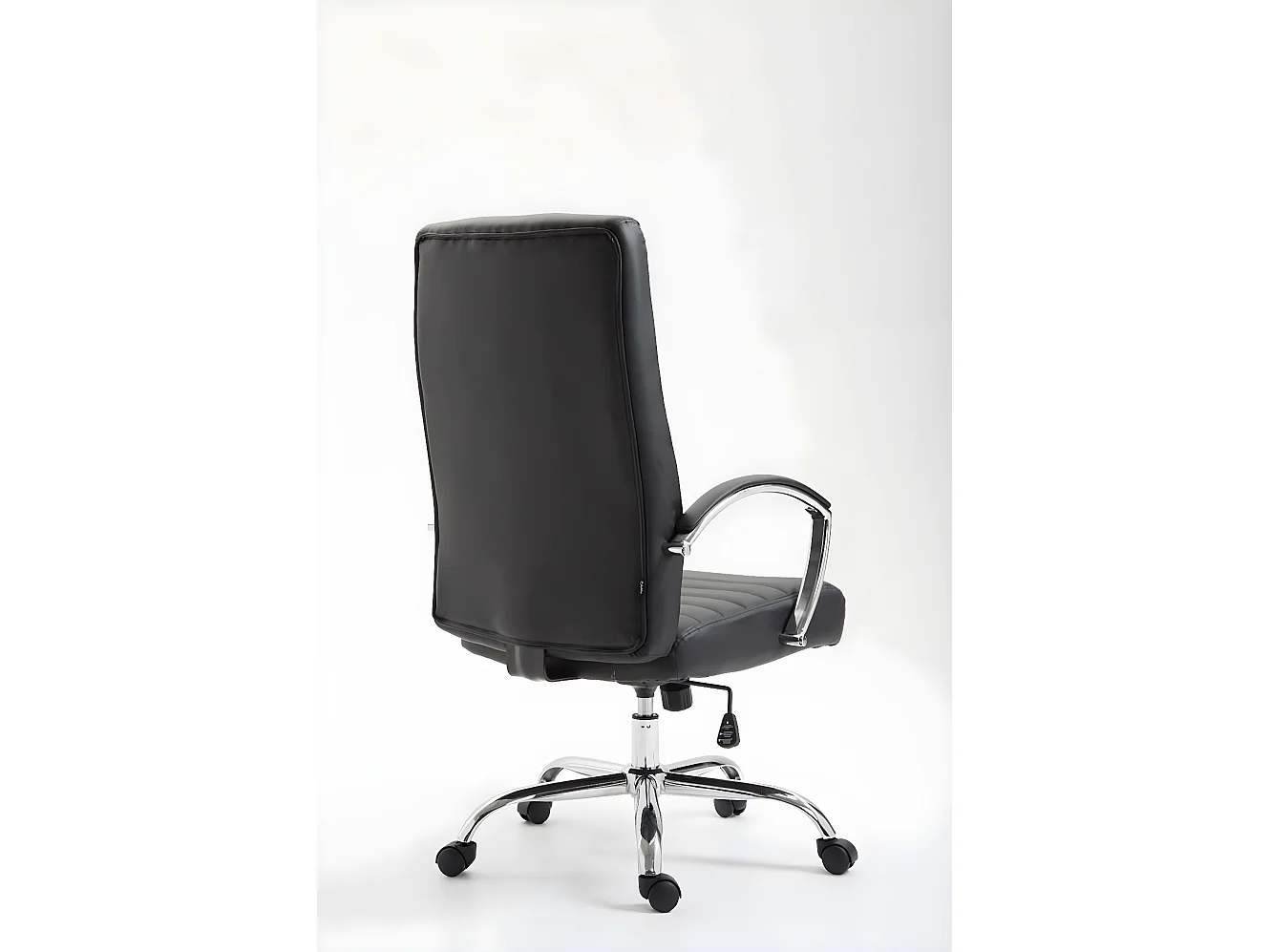 Chaise de bureau - Similicuir & Métal chromé - Noir - Valais