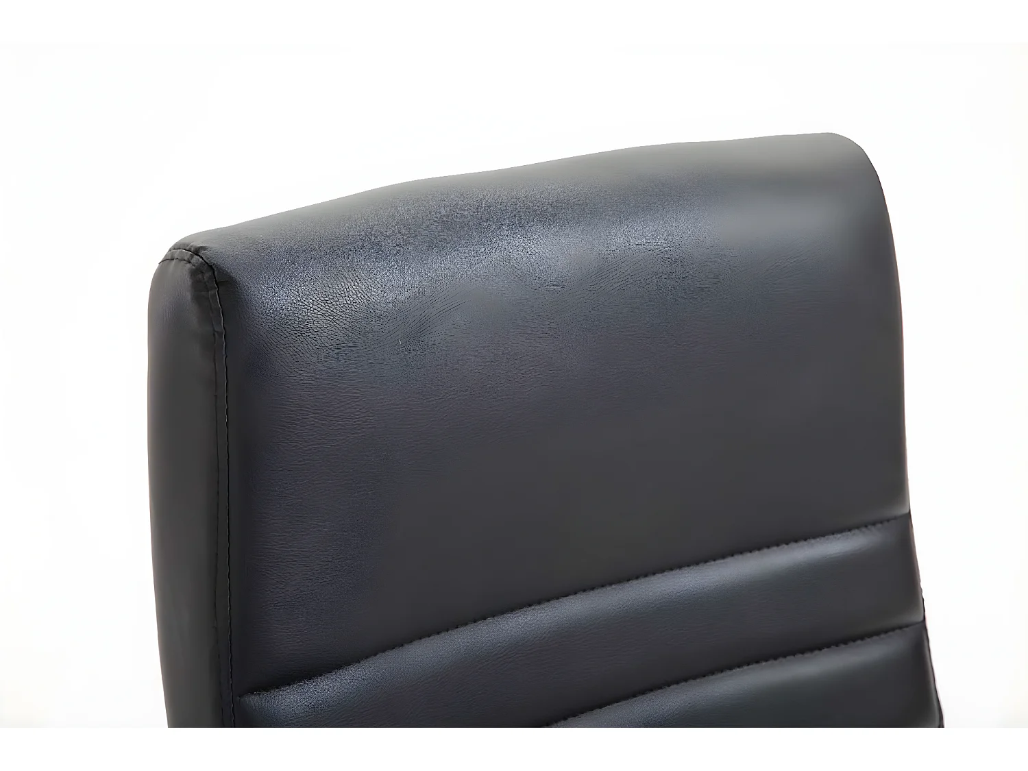 Chaise de bureau - Similicuir & Métal chromé - Noir - Valais